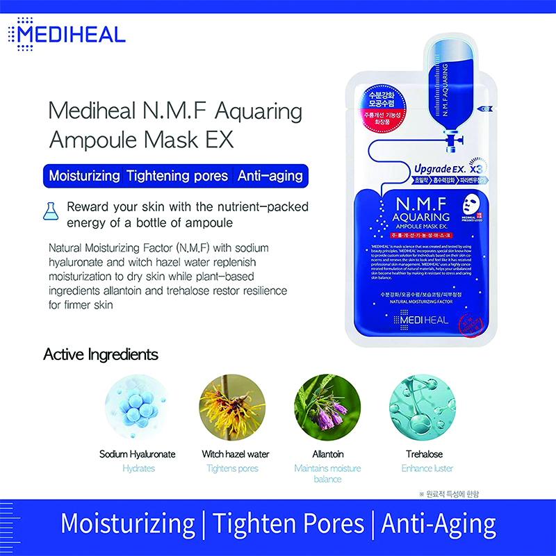 Mediheal N.M.F. Aquaring Ampoule Essential Mask Pack, 1 Box-3