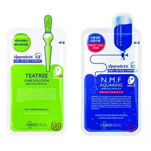 Mediheal [Teatree Care] [10 + 10] [Mediheal] [Teatree Care Tea Tree Care Solution, Essential Mask EX x (10 Sheets)] + Mediheal [N.M.F Aquaring Ample Mask EX (10 Sheets) メディヒール[ティーツリーケア] [10 + 10] [メディヒール] [ティーツリーケアティーツリーケアソリューション、エッセンシャルマスクEX x（10枚）] +メディヒール[N.M.FアクアリングアンプルマスクEX（10枚）